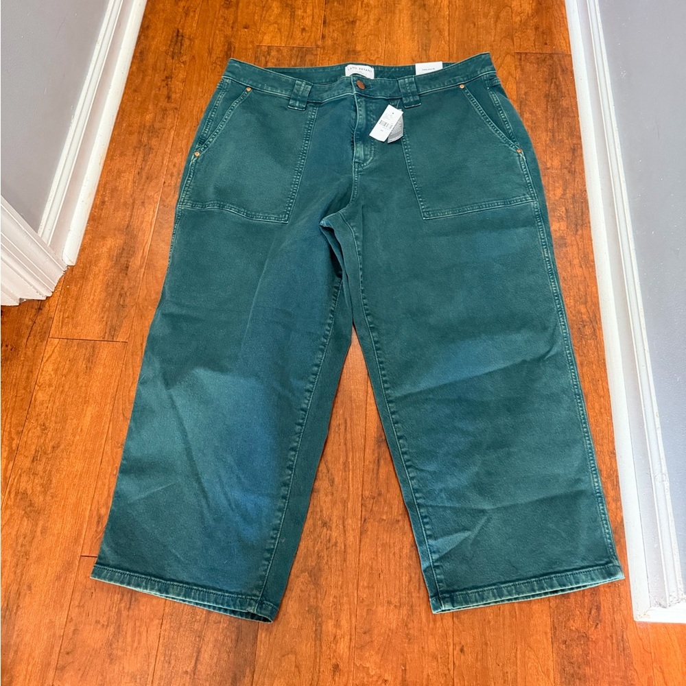 20s Lane Bryant Wide Leg Green Carpenter Pants